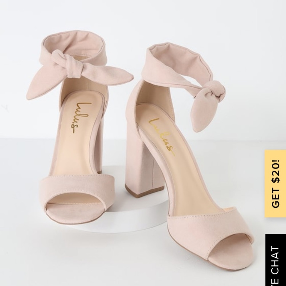 NWT Lulus Covington Blush Ankle Strap Heels